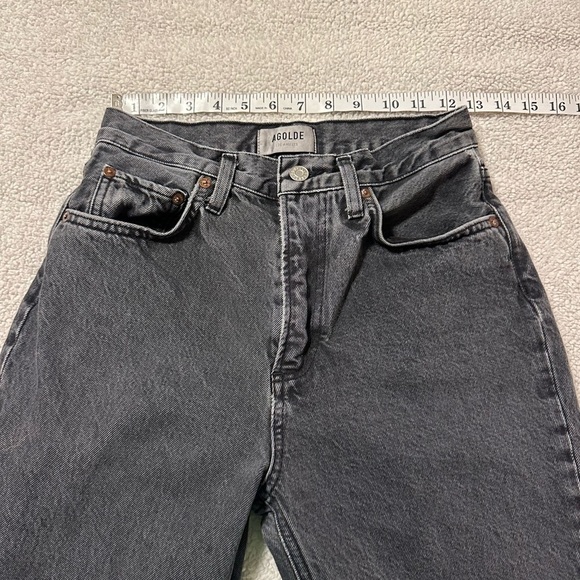 AGOLDE High Rise Vintage Boot Jeans Percolate Dark Grey Distressed Black - Picture 8 of 16